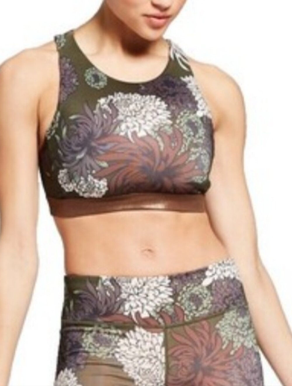 JoyLab Black and Brown Crop Top